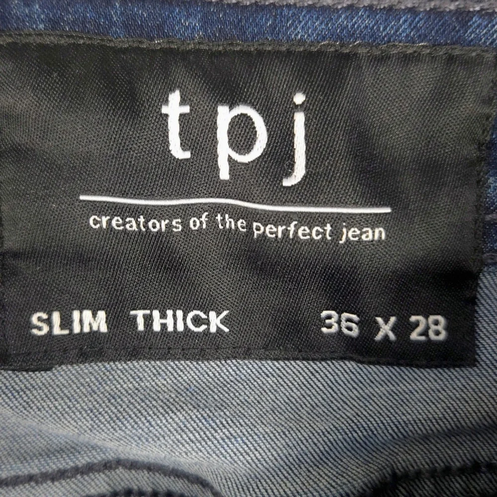 TPJ The Perfect Jean Slim Thick Mens Blue Stretch Denim Jeans 36x28 (Fits 38x29)